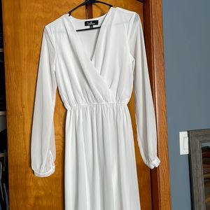 Lulu’s White Long Sleeve Dress
